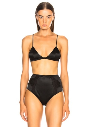 Fleur du mal Luxe Bra in Black - Black. Size M (also in L, S).