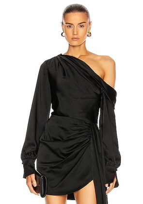 SIMKHAI Alice One Shoulder Top in Black - Black. Size XS (also in S, M).