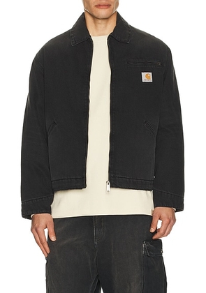 Carhartt WIP Og Detroit Jacket in Black Grind Wash - Black. Size L (also in M, S, XL/1X).