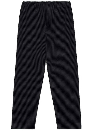 Homme Plisse Issey Miyake Straight Leg Trousers in Navy - Black. Size 2 (also in 1, 3).