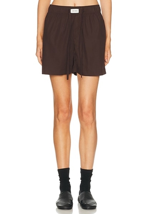 Entire Studios Pajama Short in Brunette - Brown. Size S (also in XS, M, XL).