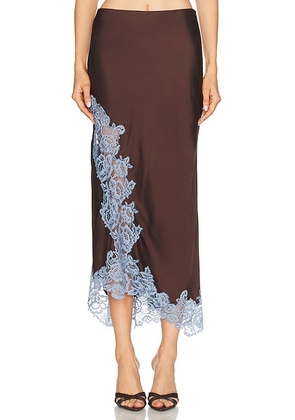 A.L.C. Olivia Skirt in Ganache & French Blue - Chocolate. Size M (also in L).