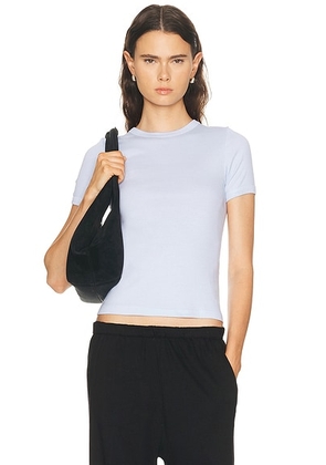 Enza Costa Supima Cotton New Classic Tee in Pale Blue - Baby Blue. Size L (also in M, S, XL, XS).