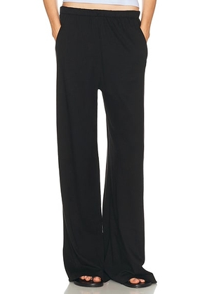 Enza Costa Supima Cotton Soft Everywhere Pant in Black - Black. Size L (also in M, S, XS).