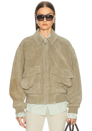 Citizens of Humanity Vivienne Suede Jacket in Deep Olive - Olive. Size L (also in XS, S, M, XL).