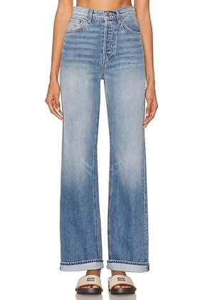 GRLFRND Brooklyn High Rise Straight Jeans in Chelsea Market - Blue. Size 24 (also in 26, 23, 25, 27, 28, 29, 31, 32).
