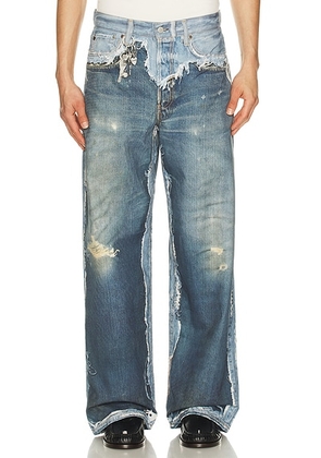 Acne Studios 1981 Skeleton Jean in Mid Blue - Blue. Size L (also in S, XL/1X).