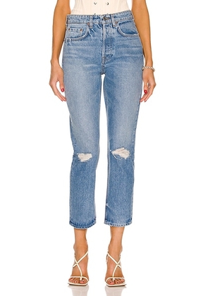 GRLFRND Karolina High Rise Straight Crop Jeans in Ellis Island - Denim-Light. Size 31 (also in 24).