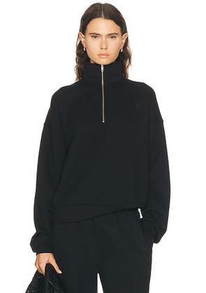 Eterne Oversized Half Zip Sweatshirt in Black - Black. Size L (also in M).