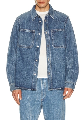 AGOLDE Craven Shirt in Twist - Blue. Size L (also in S, M, XL/1X).