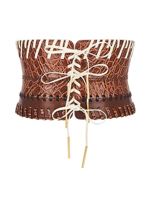 Dries Van Noten Waist Leather Belt in Tan - Brown. Size 80 (also in 75, 85).