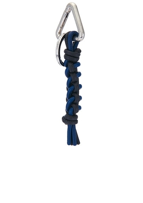 Bottega Veneta Woven Nappa B Key Ring in Nocturnal  Blue Royal  & Si - Grey. Size all.