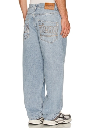 Badfriend Star Pocket Denim Pant in Light Wash - Blue. Size 32 (also in 30, 34, 36).