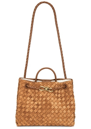 Bottega Veneta Medium Andiamo Bag in Amber  Plaster  & Muse Brass - Brown. Size all.