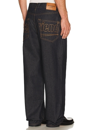 Badfriend Star Pocket Denim Pant in Undone Indigo - Blue. Size 32 (also in 30, 34, 36).