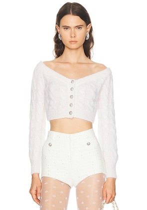Alessandra Rich Off Shoulder Top in White - White. Size 38 (also in 36, 42).