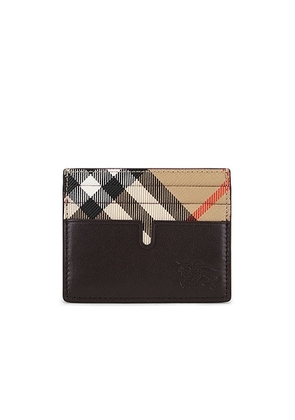 Burberry New Tall Sandon Card Holder in Peat & Sand - Brown. Size all.