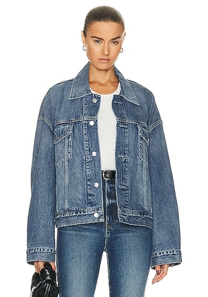 GRLFRND Christi Oversized Denim Jacket in San Pedro - Denim-Light. Size XXS (also in ).