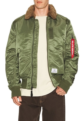 ALPHA INDUSTRIES B-15 Mod Flight Jacket in Sage - Sage. Size L (also in M, S, XL/1X, XXL/2X).