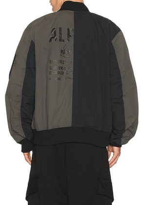 ALPHA INDUSTRIES L-2B Relaxed Patchwork Flight Jacket in Black - Grey,Black. Size L (also in M, S, XL/1X).