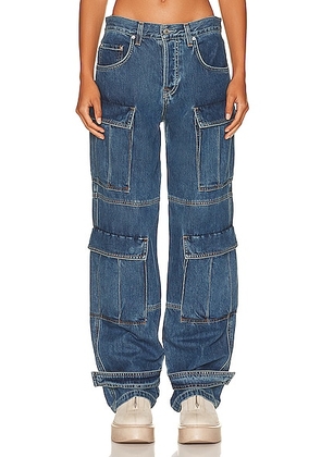 GRLFRND Lex Cargo Jeans in Rio Grande - Denim-Dark. Size 26 (also in 25, 27).