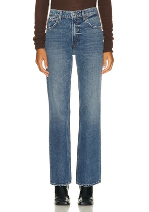 GRLFRND Melanie Petite High Rise Boot Cut Jeans in Los Feliz - Denim-Medium. Size 28 (also in ).