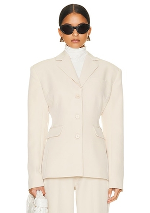 Helsa Recycled Twill S Curve Jacket in Light Khaki - Nude. Size L (also in M).