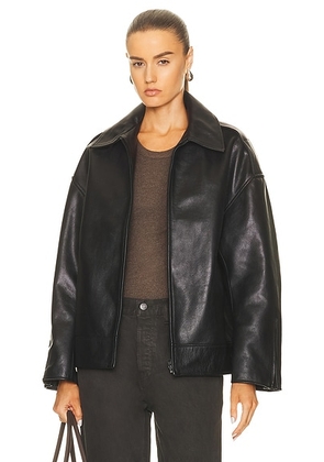 GRLFRND Alek Leather Jacket in Black - Black. Size M (also in L, S, XL, XS).