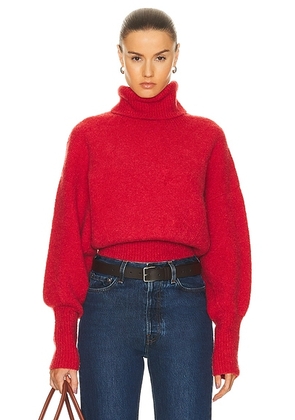 GRLFRND Elya Turtleneck Sweater in Red - Red. Size M (also in L, S, XL, XS, XXS).