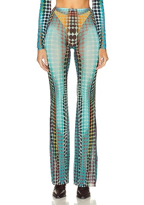 Jean Paul Gaultier Flare Trouser in Blue  Purple  & Yellow - Teal. Size S (also in M, XS, XXS).