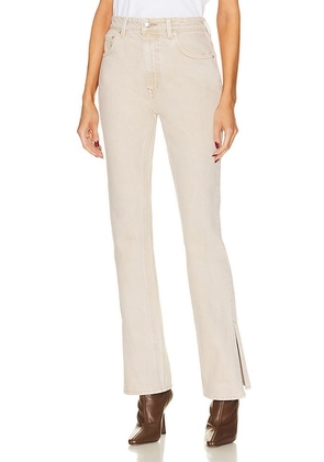 GRLFRND Harlow High Rise Boot with Slit Jeans in Rodeo - Beige. Size 23 (also in ).