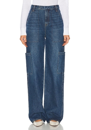 GRLFRND Elyse Trouser Cargo Jeans in Crissy Field - Blue. Size 27 (also in 26).
