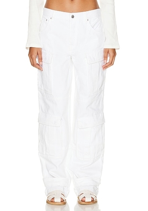 GRLFRND Lex Cargo Jeans in Sierra - White. Size 26 (also in 27, 28, 29, 32).