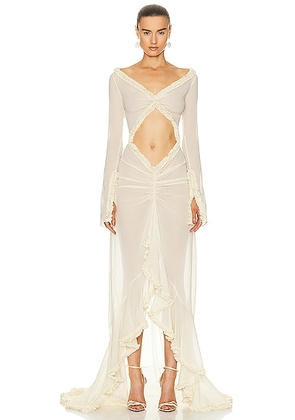 Helsa The Hilma Gown in Creme Beige - Yellow. Size XXS (also in ).
