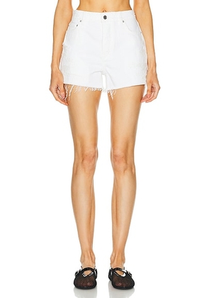 GRLFRND Eliana High Rise Cut Off in White Rip - White. Size 29 (also in 23, 31, 32).