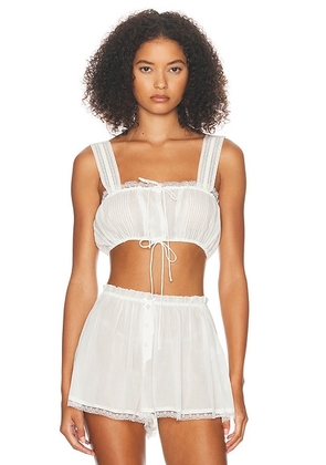 Helsa Voile Camisette Top in Ivory - White. Size M (also in L).