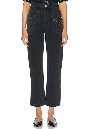Isabel Marant Casandre Straight Leg Jeans in Dark Grey - Black. Size 34 (also in ).
