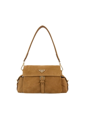 Prada Camel Suede Shoulder Bag