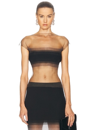 Grace Ling Evanescent Censor Top in Fume - Black. Size M/L (also in L/XL).