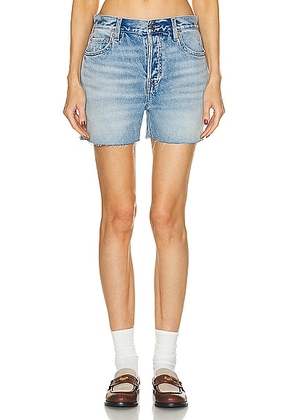 GRLFRND Raine Boyfriend Short in Beaux Blue - Blue. Size 32 (also in ).