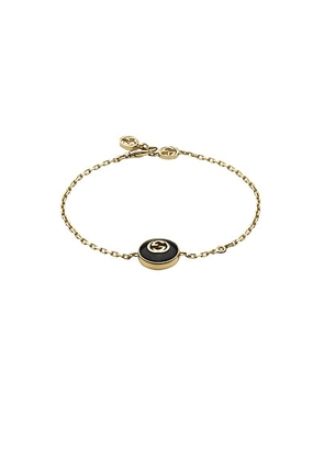 Gucci Black Onyx Diamond Pendant Bracelet in Yellow Gold - Metallic Gold. Size 17cm (also in 16cm).