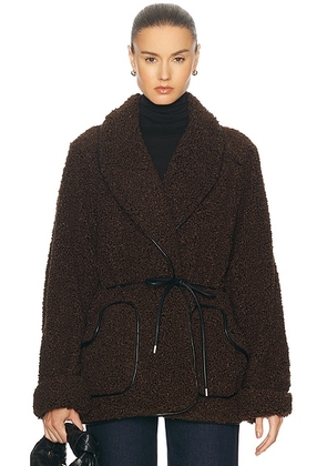 SIMKHAI Kimia Tie Waist Jacket in Raven - Brown. Size L (also in ).