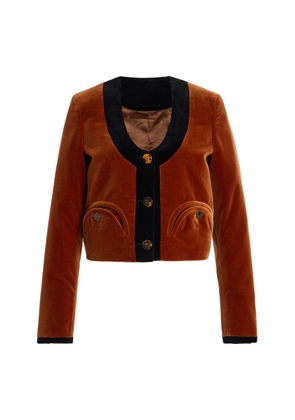 Blazé Milano Spiti Cotton-Velvet Bolero - Moda Operandi