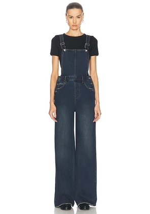 GRLFRND Sadie Wide Leg Overalls Jeans in Goleta - Denim-Dark. Size 25 (also in 24).