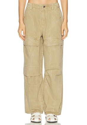 GRLFRND Steph Low Rise Cargo Jeans in Slide Rock - Beige. Size 24 (also in 23, 25, 26, 27, 28, 29).
