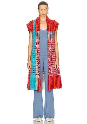 Gabriela Hearst Teagan Cardigan in Spice Multi - Red. Size XS (also in S).