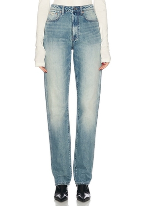 GRLFRND Sara Super High-rise Straight Jeans in Jackson - Denim-Medium. Size 26 (also in 25, 27, 28).