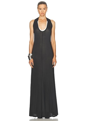 Helmut Lang Sheer Long Dress in Black Sand - Black. Size XS (also in S).