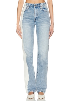 GRLFRND Sara Super High-rise Straight Jeans in Sunset Peak - Denim-Light. Size 24 (also in 23, 25).