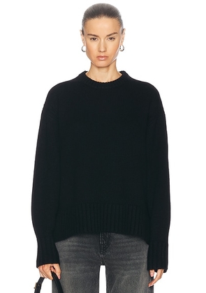 Guest In Residence Cozy Crew Sweater in Black - Black. Size M (also in XS).